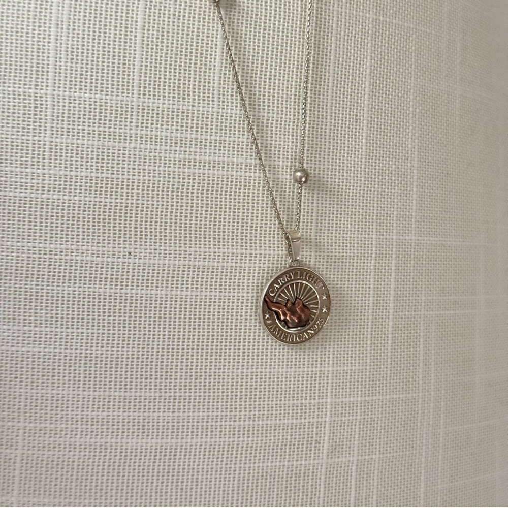 Alex and Ani 925 Sterling Silver Necklace LIBERTY Copper Necklace